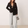 ASOS DESIGN moulded hip blazer in black