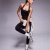 4505 halter neck performance vest with inner bra in black