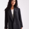 ASOS DESIGN wool blend pinstripe formal blazer in charcoal