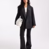 ASOS DESIGN wool blend pinstripe formal blazer in charcoal